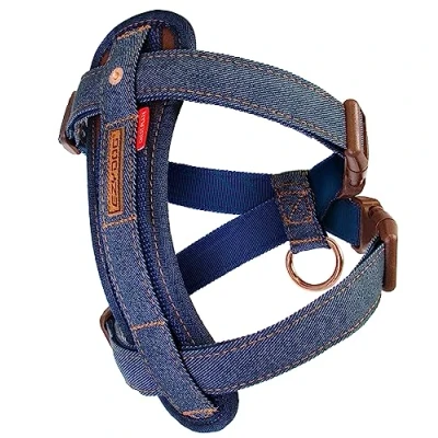 Image of EZYDOG Classic Chest Plate Harness Dog Small, Medium, Large, K9 Harness, Reflective Stitching, No Pull, Breathable (Denim)