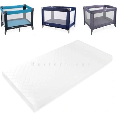 Image of Baby Travel cot Mattress Extra Thick Foam, Fits Most Graco/M&amp;P/Babylo Deluxe/BabyBjörn/Silver Cross/Toddler Removable Washable Zip Cover (Size : 100 x 70 5 cm)