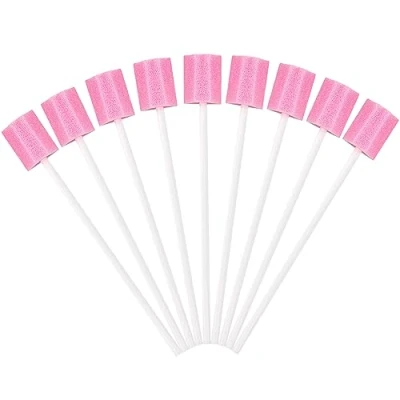 Image of HXMJIED 100PCS Oral Swabs, Mouth Swabs Sponge for End of Life Care, Care Swab, Swab Dental Stick, Disposable Cleaning Tooth Tool, Foam Sticks