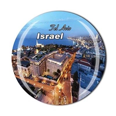 Image of Tel Aviv Israel 3D Refrigerator Fridge Magnet Crystal Glass Tourist Travel Souvenir Collection Gift Magnetic Sticker Home Kitchen Decoration
