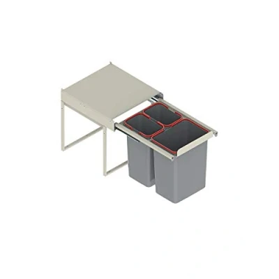 Image of REJS RECYCLE BIN PULL OUT KITCHEN WASTE W:450mm 1x20L+2x10L(JC606 3)