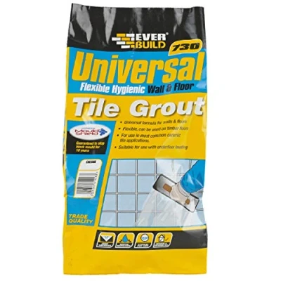 Image of Everbuild 730 Universal Flexible Hygienic Wall and Floor Tile Grout For Use With Joints Up to 15mm wide Ivory 5kg