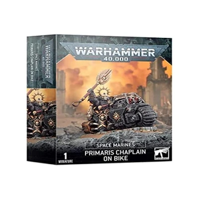 Image of Games Workshop Warhammer 40,000 Space Marines Primaris Chaplain On Bike, Black