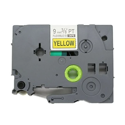 Image of BROVACS 1 Pack Black on Yellow Flexible Label Tape Compatible for Brother P Touch TZ FX621 TZe 9mm 3/8&quot; OPA1462