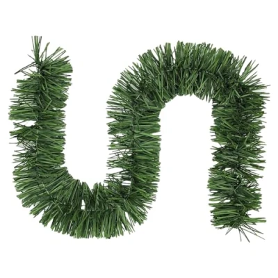 Image of 5m Christmas Tinsel Garland Metallic Twist Parade Floats Xmas Tree Decorations Shiny Sparkly Ceiling Hanging Green