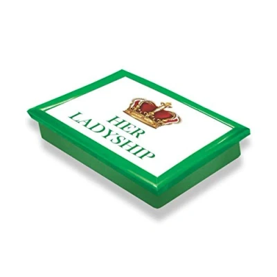 Image of HIS HER Lordship Ladyship LAPTRAY Cushion Breakfast Serving Food Dinner Lap Tray (Ladyship)