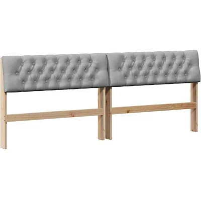 Image of vidaXL Upholstered Headboard Light Grey 200 cm Solid Pine Wood