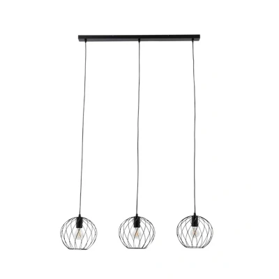 Image of Lindby Danika pendant light, 105 cm long, black, metal