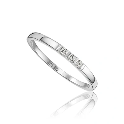 Image of MIORE 0.05 carat diamond Eternity Rings for Women, Anniversary Ring in 375 9ct White Gold, Solid Gold with Jewellery Box Gifting