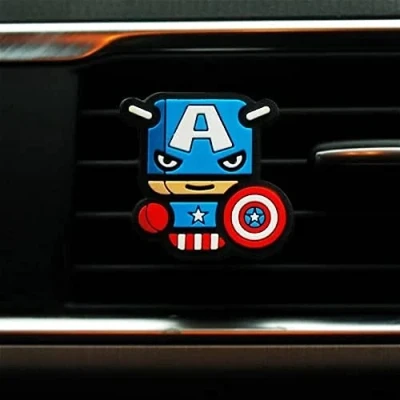 Image of Coolest Novelty Car Air Fresheners! Marvel Avengers, Iron Man, Captain America, Hulk, Thor, Deadpool, Star Wars, Batman... Transform Your Boring Car! (Avengers: America (Fresh Lemon))
