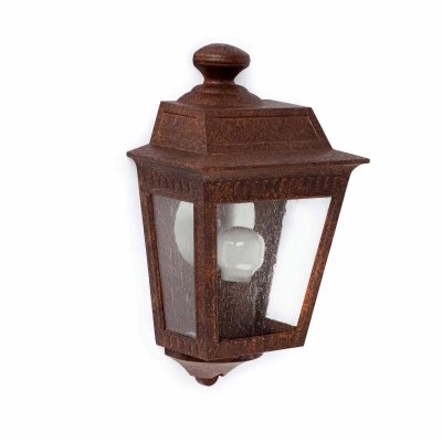 Image of Argot 1 Light Outdoor Wall Lantern Rust Brown IP44, E27