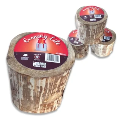 Image of 1 x Warma Evening Lite Swedish Torch Lighters with Integrated Handle Kiln Dried Ready to Burn Built in Firelighter Outdoor Garden Cooking Camping Festivals Fishing Holiday Burns for up 2hrs, Beige