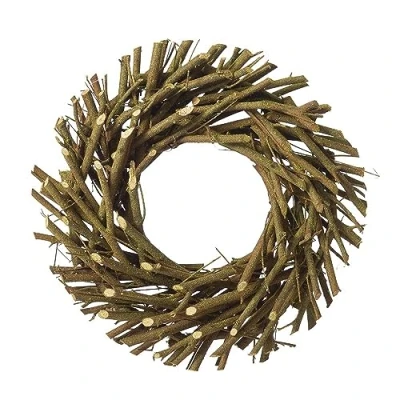 Image of Innisfail Natural Twig Woven Wreath Autumn Christmas Base Decoration (30cm Diameter)