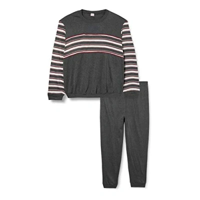 Image of Damart Men&#039;s Pyjama Thermolactyl en Molleton Pajama Set, Grey Striped, M