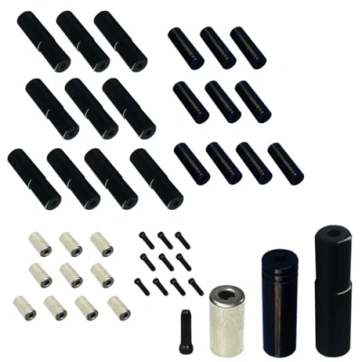 Image of Zetatau 10 pcs 5mm Black Alloy Road Mountain Bicycle Bike Brake Cable Tips Caps End Crimp +10 x Silver 4mm Shift Derailleur Crimps Total 40