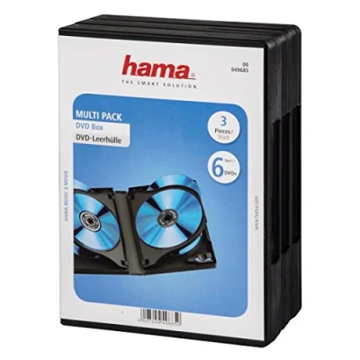 Image of Hama 49685 6 Box DVD Jewel Case, pack of 3, black