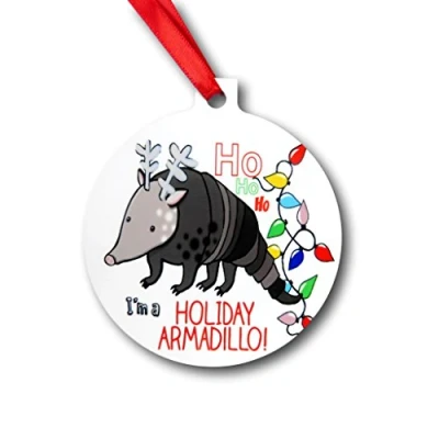 Image of Holiday Armadillo Decoration Bauble Friends Festive I love Armadillos Santa Christmas Reindeer Gift