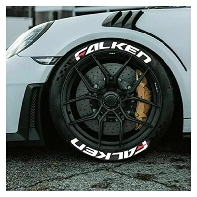 Image of SSFRI 8 Piece/set Tire Letter Sticker 1.38 Inch Height 3D Car Tuning Logo Lettering Decals Auto/Motorcycle DIY Label Letters (Color : Red 8letter, Size Inch)