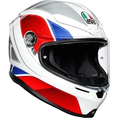 Image of AGV K6 MAX VISION HYPHEN WHITE RED BLUE FULL FACE HELMET S