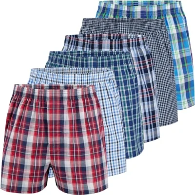 Image of City Life Boxer 6 Shorts, Multicolour (Classic 1), Large, Pack of