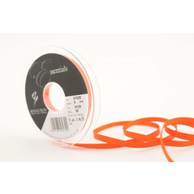Image of Berisfords 41025 20 m x 6 mm Polyester Grosgrain Ribbon, Tango
