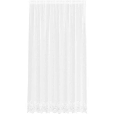 Image of Lace Curtain with Curtains Floral White 200 x 220 cm Polyester Vidaxl
