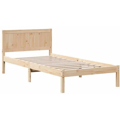 Image of vidaXL Pine Wood Bed Frame Natural Solid 80 x 200 cm Durable