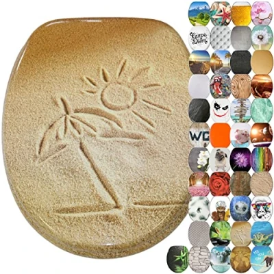 Image of Sanilo Soft Close Toilet Seat, Wide Choice of New Seats, Stable Hinges, Easy to Mount (Sunshine)
