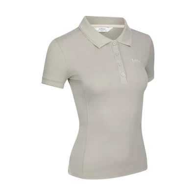 Image of LeMieux Classique Womens Polo Shirt Quick Drying Cotton Blend Slim Cut Longer Length Ash UK8