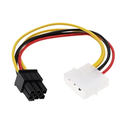 Image of 2PCS 4 Pin Molex Male to 6 PCI E Graphics Card Power Cord Adapter Express Cable Conversion 18AWG 18cm