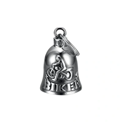 Image of Mocy Bell Clochette moto BIKER Guardian Gremlin Acier inoxydable Argent