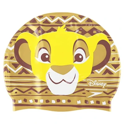 Image of Speedo Disney Lion King Junior Printed Silicone Swim Cap 8 08386D567 Yellow
