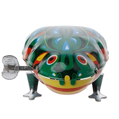 Image of Oilmal Metal Wind up Jumping Frog Clockwork Tin Toys Children Funny Game Vintage Doll