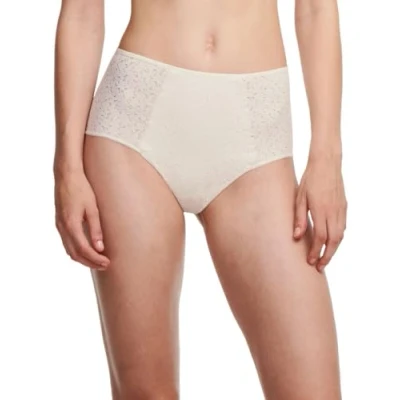 Image of Chantelle Norah HIGH Waisted Covering FULL Briefs Briefs, Women&#039;s, Size: Small, Talc