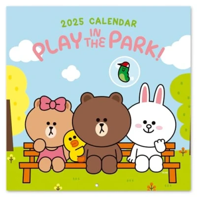 Image of Grupo Erik Wall Calendar 2025 Line Frends 12&quot; x Square 2025, Planner Family Cute Gifts