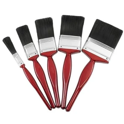 Image of Paint Brush, 5pc Professional Brushes Red Wood with Synthetic Bristles Brushes, Painting Brush Tools Home Improvement Ideal for &amp; Decorating Tasks Assorted Sizes