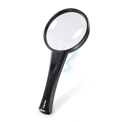 Image of Hama Handheld Portable 4x Magnifying Glass with LED Lights for Elderly