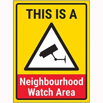 Image of V Safety This Is A Neighbourhood Watch Area Sign 300x400mm Face Adhesive Window Sticker