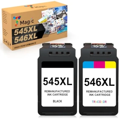 Image of 7Magic PG 545 XL CL 546 Compatible for Canon Ink Cartridges 545XL 546XL Pixma TS3350 TS3355 TS3150 TS3450 TS3451 MG2550S MG3050 TR4550 TR4650 TR4551 MG2950 (1 Black, 1 Colour)