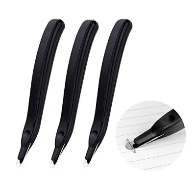 Image of 3 PCS Professional Magnetic Staple Remover Puller Rubberized Staples Removal Tool for School Office Home (Black)