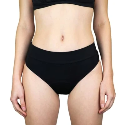 Image of MYLILY Period Bikini Bottoms Swimwear for Women Basic Slip Menstrual S Black