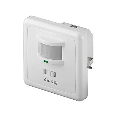 Image of goobay 95171 Infrared Acoustic Motion Sensor Indoor with Clapping 160 Pir for LED Lights Flush Mounted Wall Mounting 9 m Range White