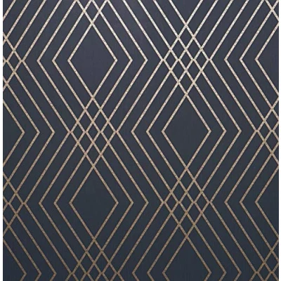 Image of Fine Décor FD42605 Shard Trellis,Navy/Gold