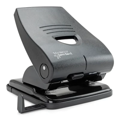 Image of Rapesco PF835PB2 Germ Savvy Antibacterial, Heavy Duty 835 P 2 Hole Punch, 40 Sheet Capacity, Black