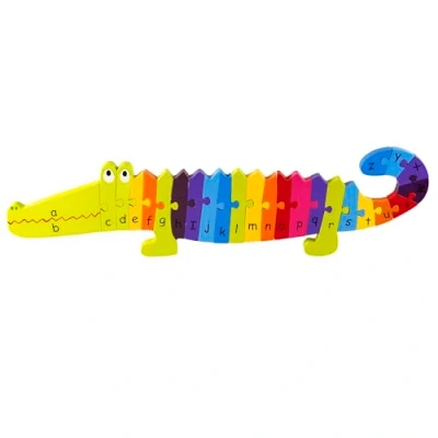 Image of Alphabet Puzzle, Crocodile ABC Wooden Puzzles Toys for 1 Year Old and Toddler Toys, Jigsaw Puzzle Games Educational Montessori Early Development &amp; Activity by Orange Tree
