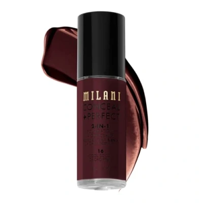 Image of Milani Conceal + Perfect 2 in 1 Foundation Concealer Cool Cocoa (1 Fl. Oz.) Cruelty Free Liquid Cover Under Eye Circles, Blemishes &amp; Skin Discoloration for a Flawless Complexion