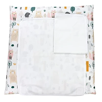 Image of TupTam Baby Changing Mat with 2 Terry Cover, Forest/Beige, 75 x 80 cm