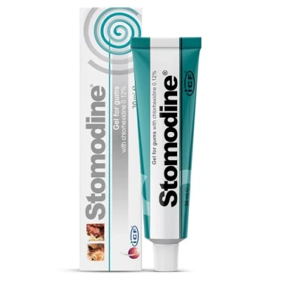 Image of ICF Stomodine® Cat &amp; Dog Toothpaste Gel for Teeth Gums Oral Hygiene Health Anti Plaque Fights Bad Breath Meat Flavoured 30 ml