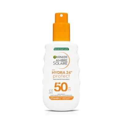 Image of Garnier Ambre Solaire Hydra 24H Protect SPF50 Suncream Spray 150ml