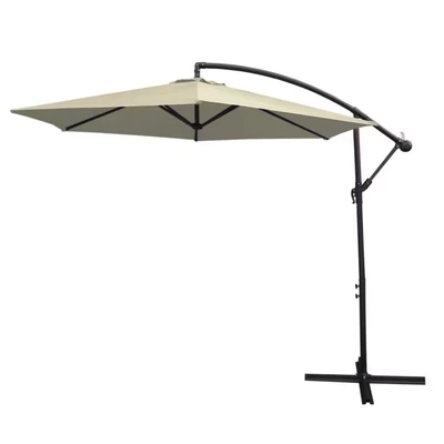 Image of Monster Shop 3m Cantilever Garden Parasol Banana Hanging Umbrella Winding Crank Shade Patio Outdoor Sun Tilt UV Protection Cream